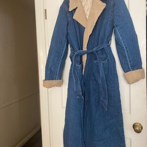 Lulu's Denim Jacket with Cream Shearling